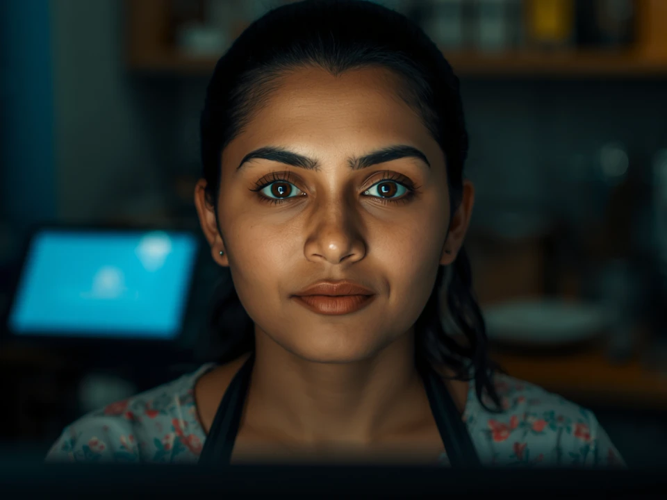 Mariyam looking straight at the till camera during Staff Face Verification